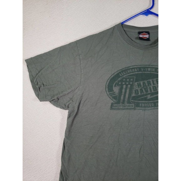 Harley Davidson Shirt Mens XL Gray Regular Fit Graphics Short Sleeve Pullover - Picture 2 of 10